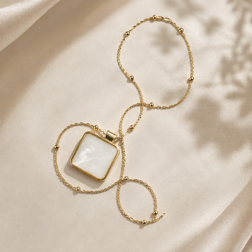 Elysian Pearl Tile Choker Necklace