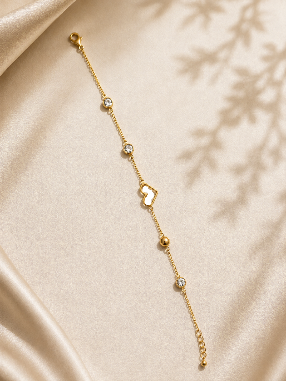 The Celestia Mother-of-Pearl Heart Bracelet