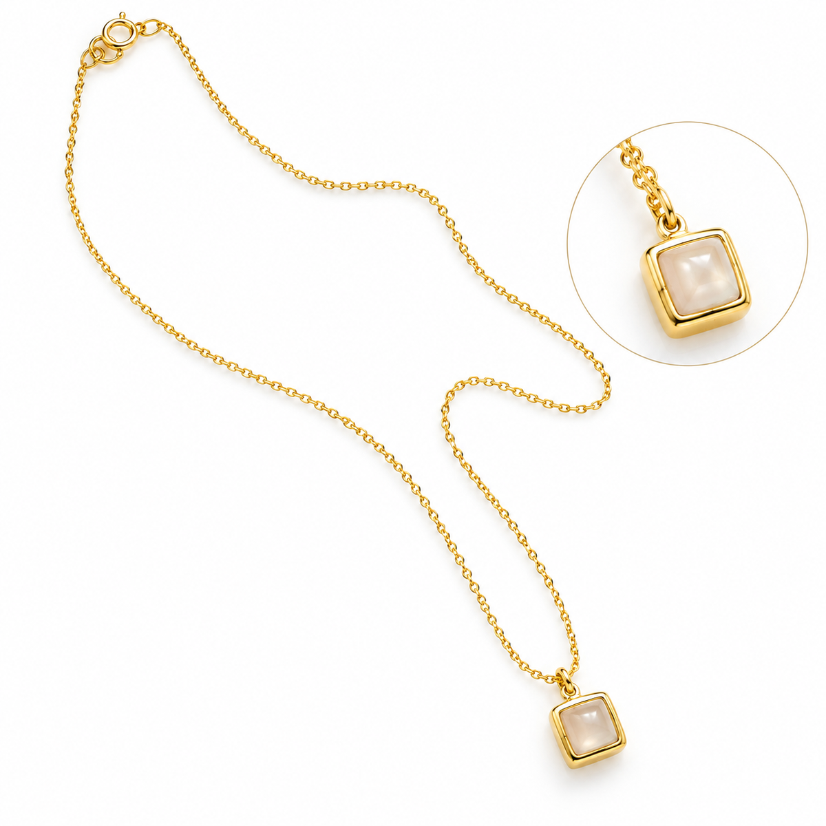 The Aurelia Square Pearl Cushion Necklace