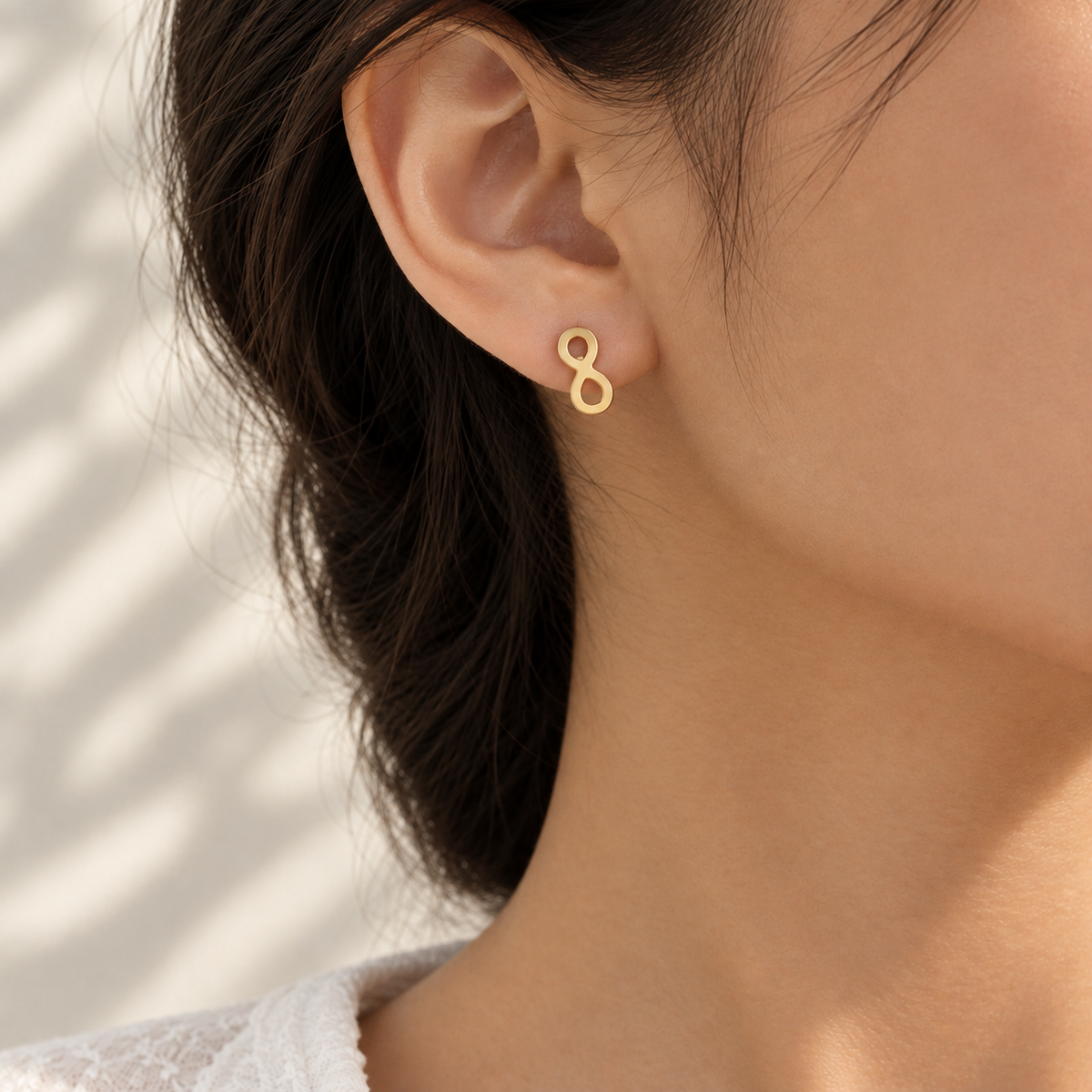 Golden Infinity Stud Earrings
