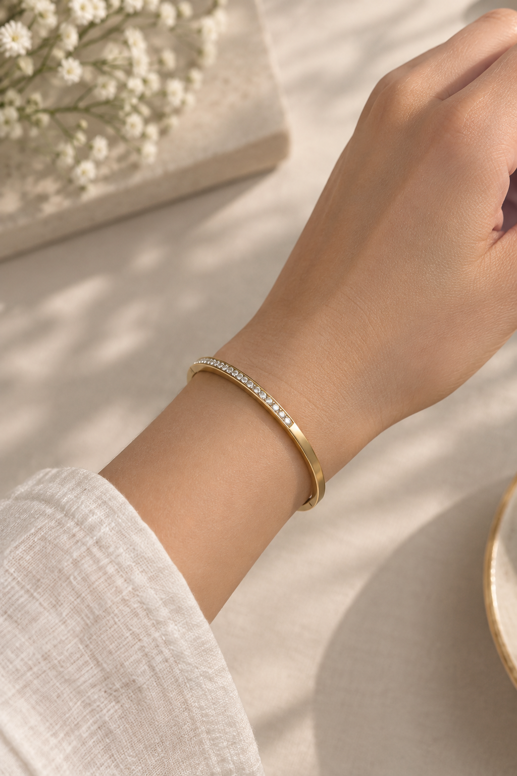 Elyse Gold Pave Cuff Bangle
